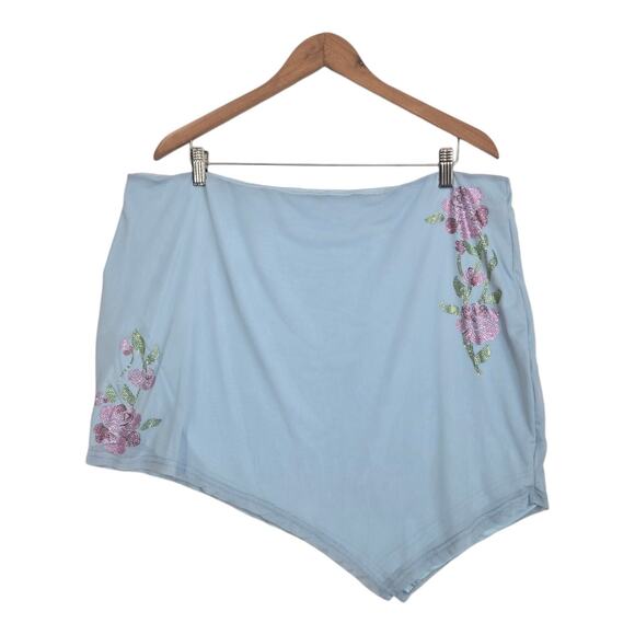 Princess Polly Strapless Beaded Mesh Tank Top sz 16 Blue Lined Boho Fairy Pastel - Picture 1 of 10